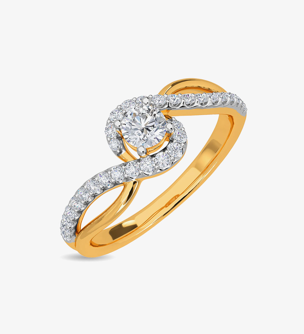 Anel de ouro com diamantes verdadeiros
