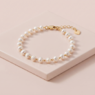 Pulseira de pérolas barrocas banho ouro 18k hipoalergênica