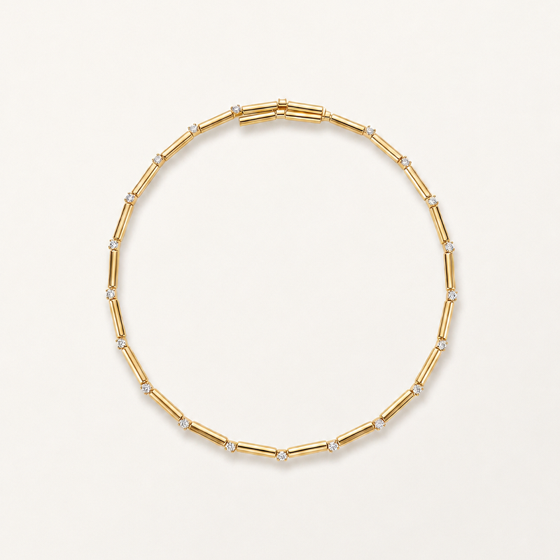 Colar choker canutilho com zircônias banho ouro 18k hipoalergênico para mulheres Colar choker canutilho com zircônias banho ouro 18k hipoalergênico para mulheres