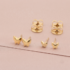 Brinco borboleta duplo banho ouro 18k hipoalergênico para mulheres