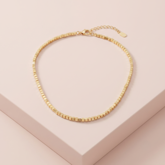 Colar canutilho banho ouro 18k hipoalergênico para mulheres