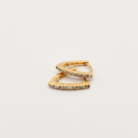 Brinco argola triangular com zircônias tamanho G banho ouro 18k semijoia hipoalergênica