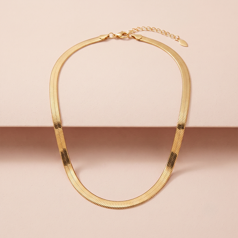 Colar Corrente Fita Banho Ouro 18K Colar corrente fita banho ouro 18k hipoalergênico para mulheres