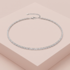 Colar choker com zircônias banho ródio hipoalergênico para mulheres