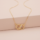 Colar infinito com zircônias banho ouro 18k hipoalergênico para mulheres