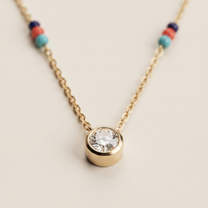 Colar longo colorido com zircônia banho ouro 18k hipoalergênico com acabamento polido de alto brilho.