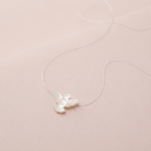Colar Divino Espírito Santo em madrepérola com fio de nylon banho ouro 18k hipoalergênico